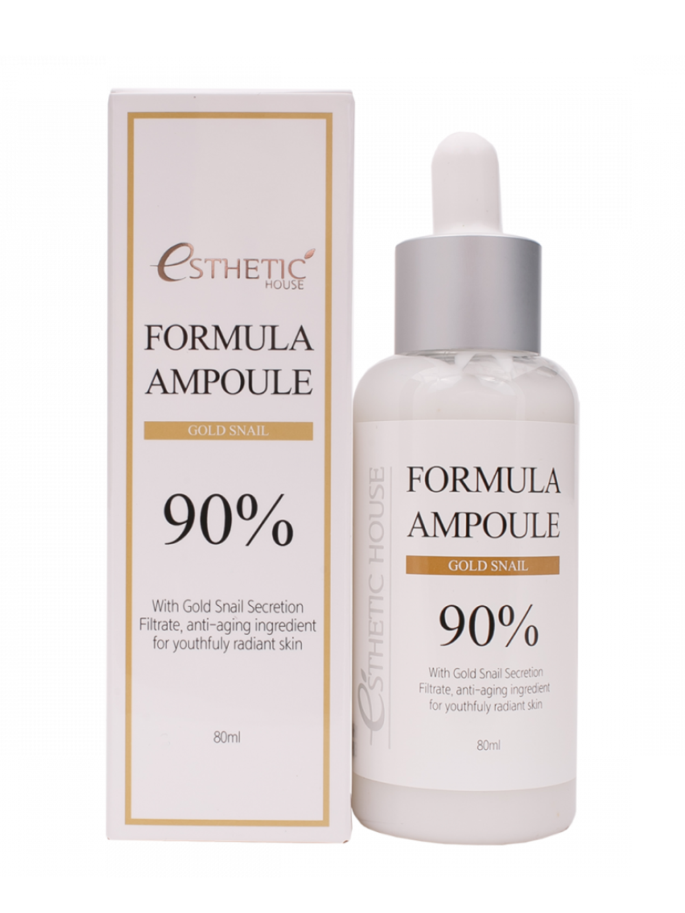 [ESTHETIC HOUSE] Сыворотка для лица  с ЗОЛОТОМ и МУЦИНОМ УЛИТКИ Formula Ampoule Gold Snail, 80мл