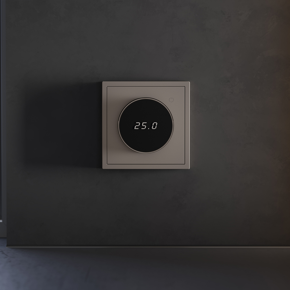 Терморегулятор электронный VOLTUM S70 с индикацией и датчиком, для теплого пола, (капучино)