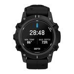 Спортивные часы Garmin Descent G2, чёрный силиконовый ремешок Чёрный безель, AMOLED-дисплей с сапфировым стеклом. Ремешок с классической застёжкой — на запястье обхватом 128–224 мм