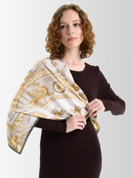 Платок «Казань Драгоценная» жемчужный 100% шёлк