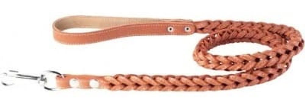 Поводок квадратное плетение (ширина 25мм, длина 122см) коричневый (Collar)