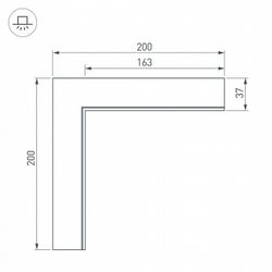 Соединитель угловой L-образный накладной Arlight S-LUX 30095