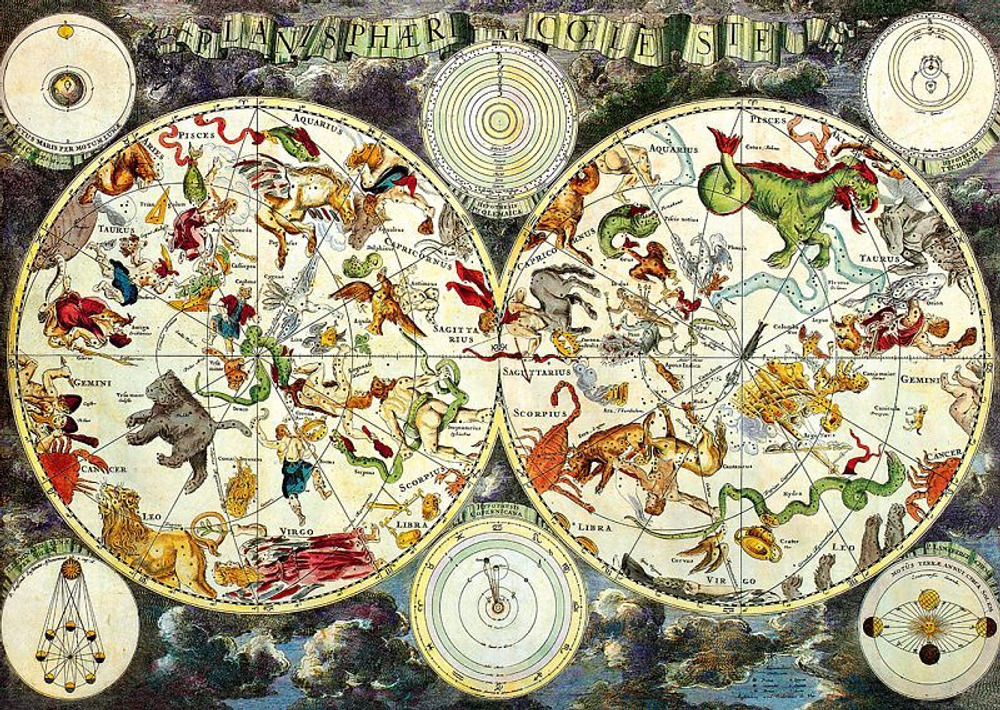 Пазлы 1000 элементов 680*480мм. "Небесная планисфера. 1680"