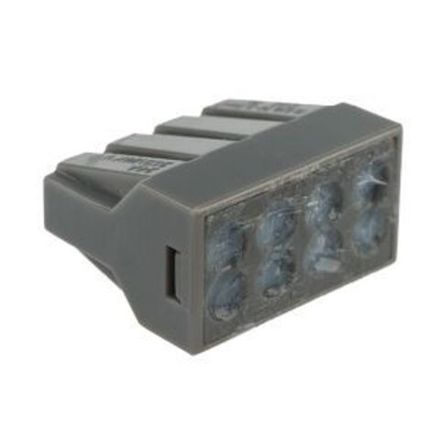 Экспресс-клемма с пастой СМК 773-308, 8-проводная до 2,5 мм², серая (50 шт/уп) REXANT