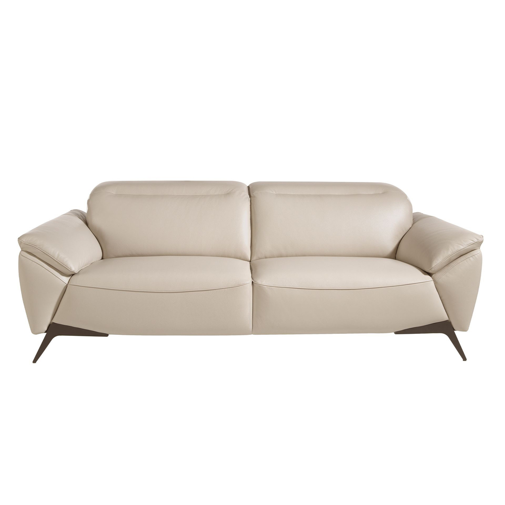 Диван 3-х местный 6132/KF072-3P-M5652 обитый кожей серо-бежевого цвета