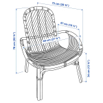 Кресло с подушкой - IKEA BROBOCK/BJÖRKTRAST/BJORKTRAST/БРОБОК/БЬЁРКТРАСТ ИКЕА, 78х73х69 см, бежевый