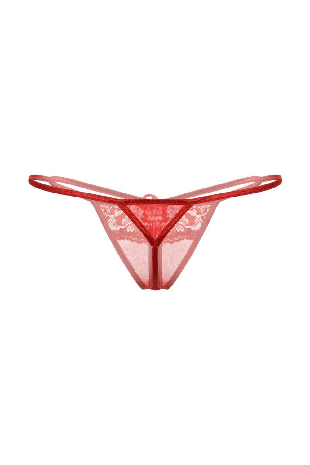 Ажурные трусики-стринг с разрезом