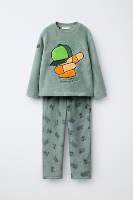 ZARA ПИЖАМА ИЗ ПОЛАРФЛИСА С ПРИНТОМ STUMBLE GUYS ™ © SCOPELY, ЗЕЛЕНЫЙ