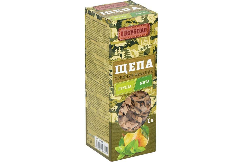 ЩЕПА ДЛЯ КОПЧЕНИЯ BOYSCOUT ГРУША+МЯТА 1Л 61461