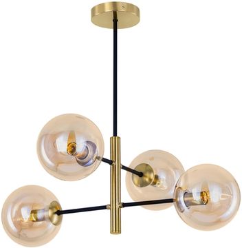 Потолочная люстра на штанге 4*E14 CL146243 бронза/черный/шампань Лорен Citilux