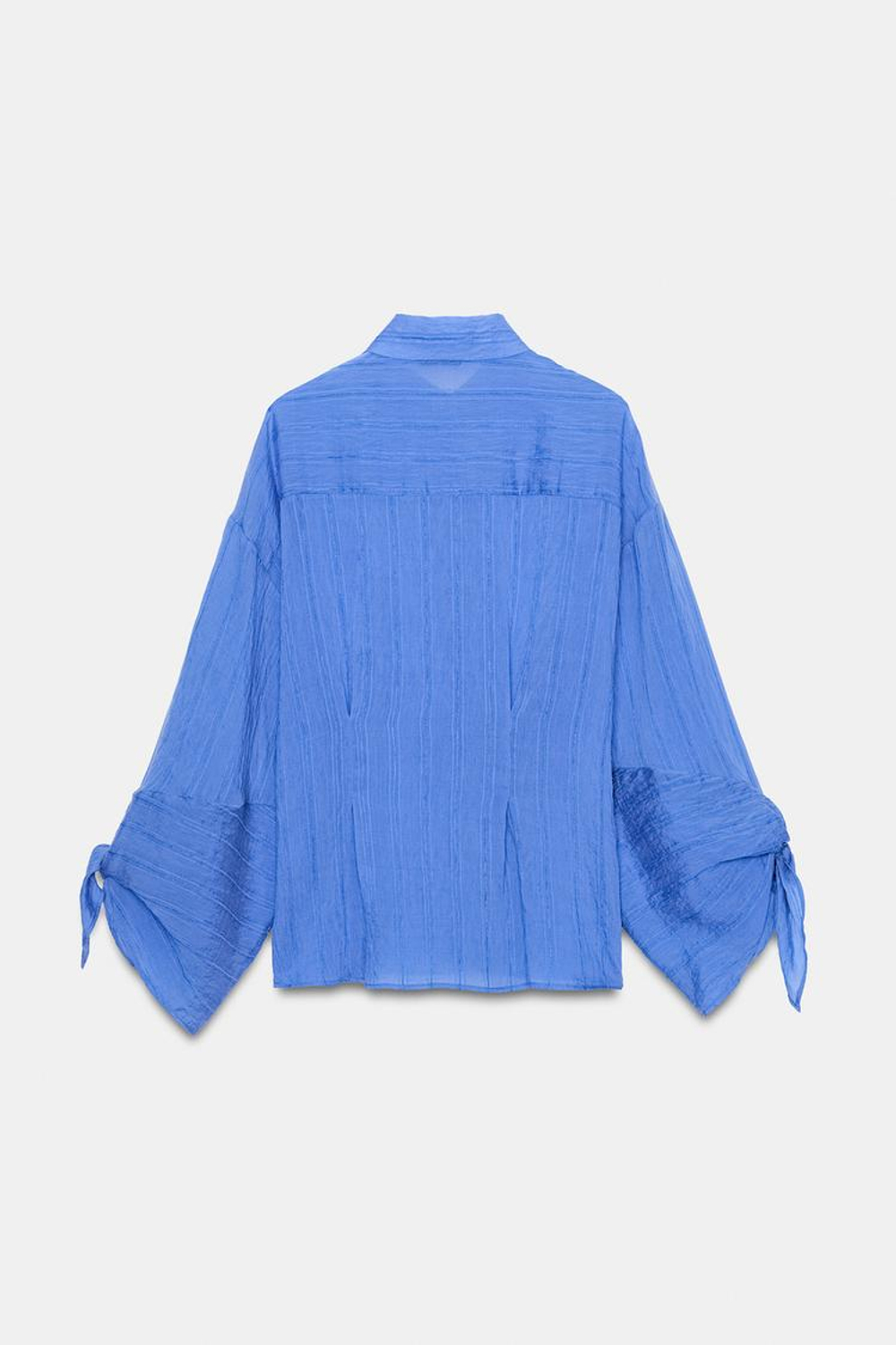 ZARA РУБАШКА В ПОЛОСКУ С БАНТАМИ, СИНИЙ