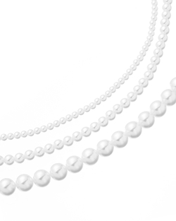 Колье жемчуг майорика разного размера, 3 ряда