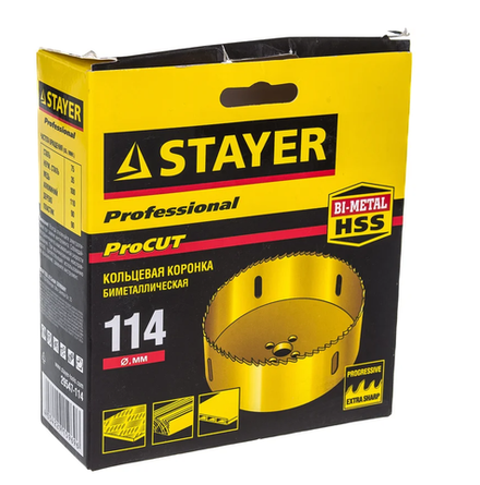 29547-114 STAYER Procut 114мм биметаллическая коронка