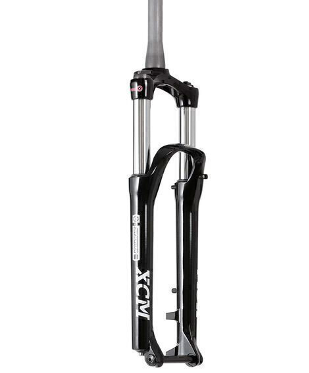 Вилка 27.5", ход 120 мм, матовая чёрная, алюм штырь 1,5"ч 1-1/8", чёрные ноги Ф32 мм сталь, блокиров