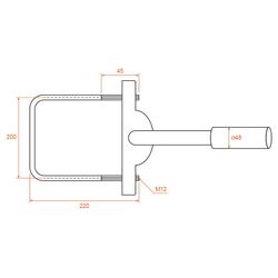 Кронштейн приставной для консольного светильника К1П-0,3-0,35-1-0,12х0,6-С