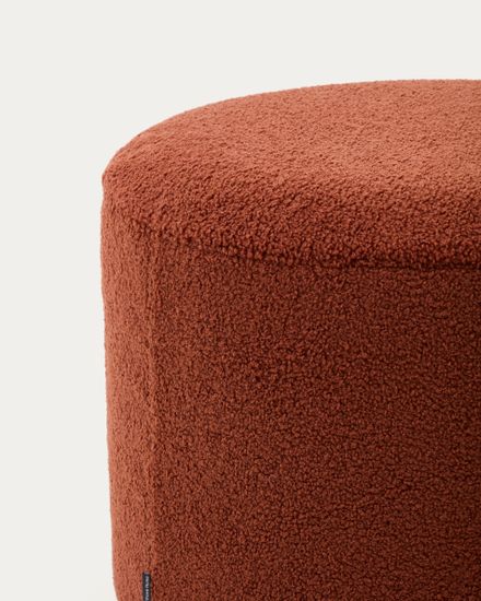Kaeli Пуф для ног со съемным чехлом из терракотового букле Ø 60