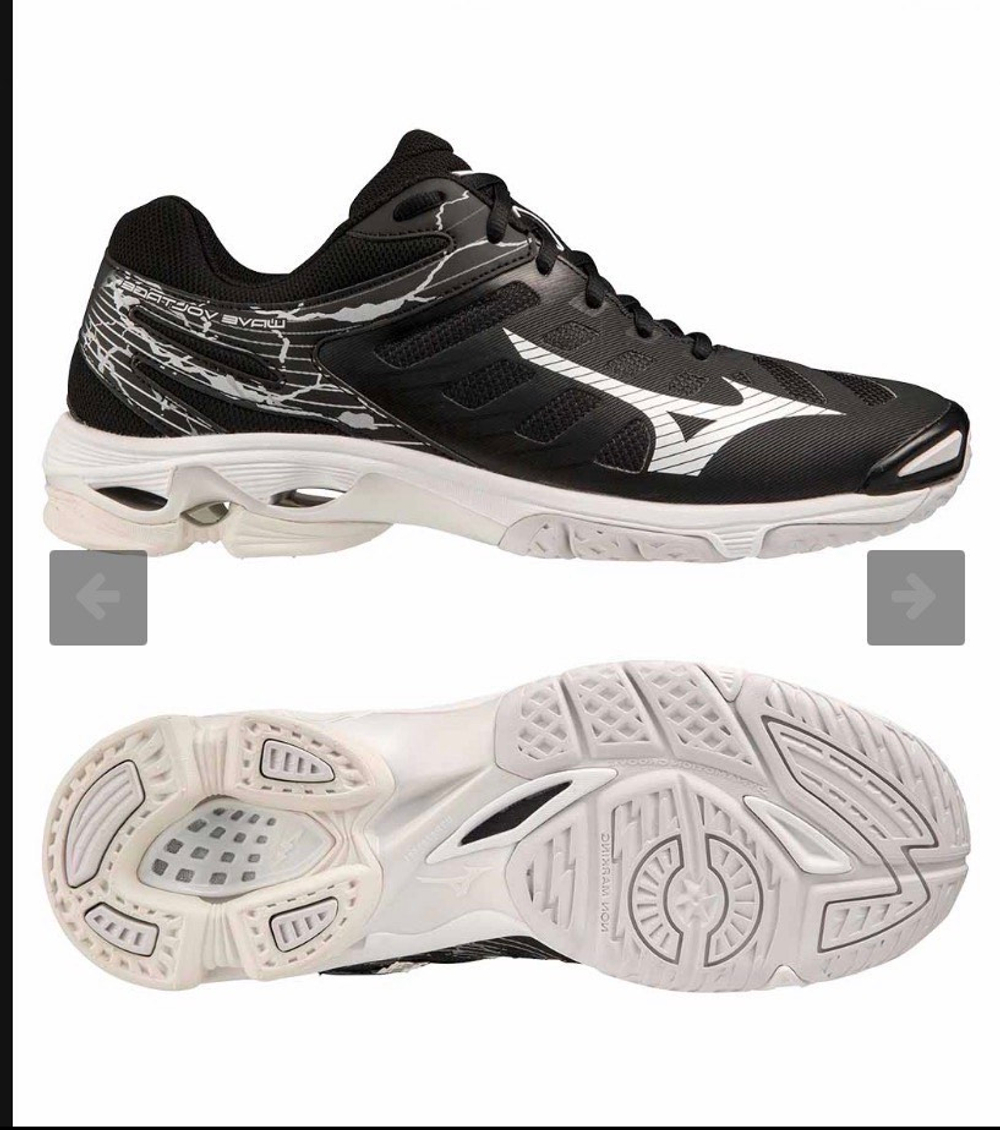 MIZUNO, WAVE VOLTAGE 2, INDOOR, BLACK/WHITE, MEN, US 9,5 /EUR 42,5 /UK 8,5 /СМ 27,5