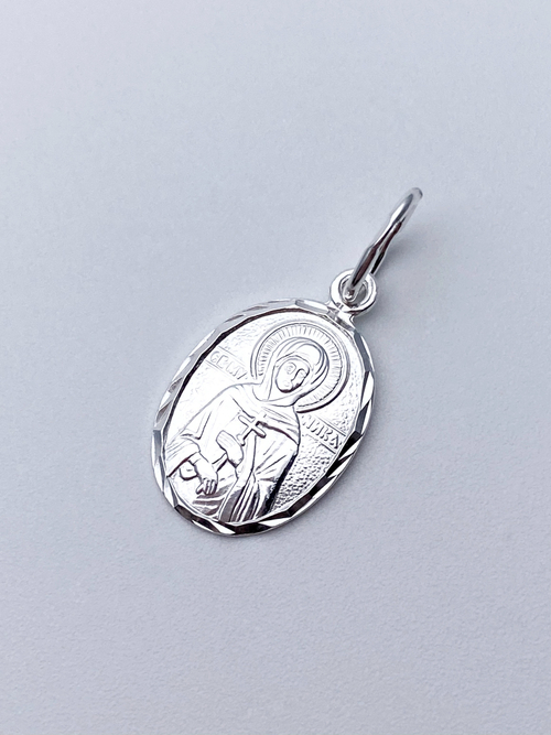 Образок из серебра/Без покрытия/С подвижным ухом/Ника