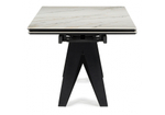 Керамический стол Woodville Блэкберн 160(220)х89 белый gilt white, черный