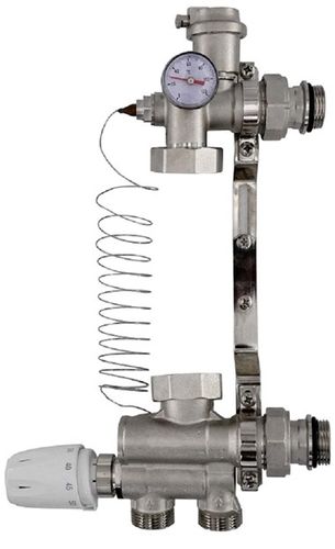 Насосно-смесительный узел Rommer RDG-0120-009000 с термостатической головкой с выносным датчиком