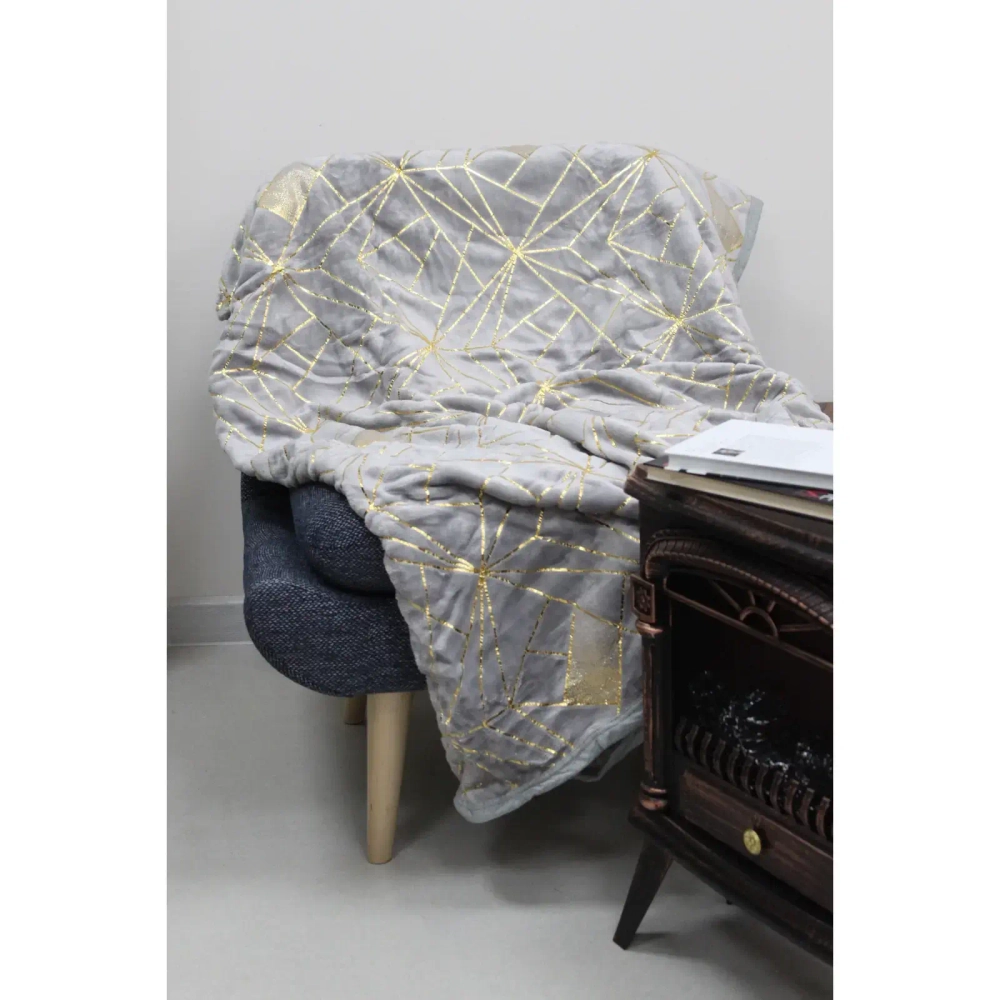 Плед 150*200см «LuxGeometry», цвет серый, микрофлис