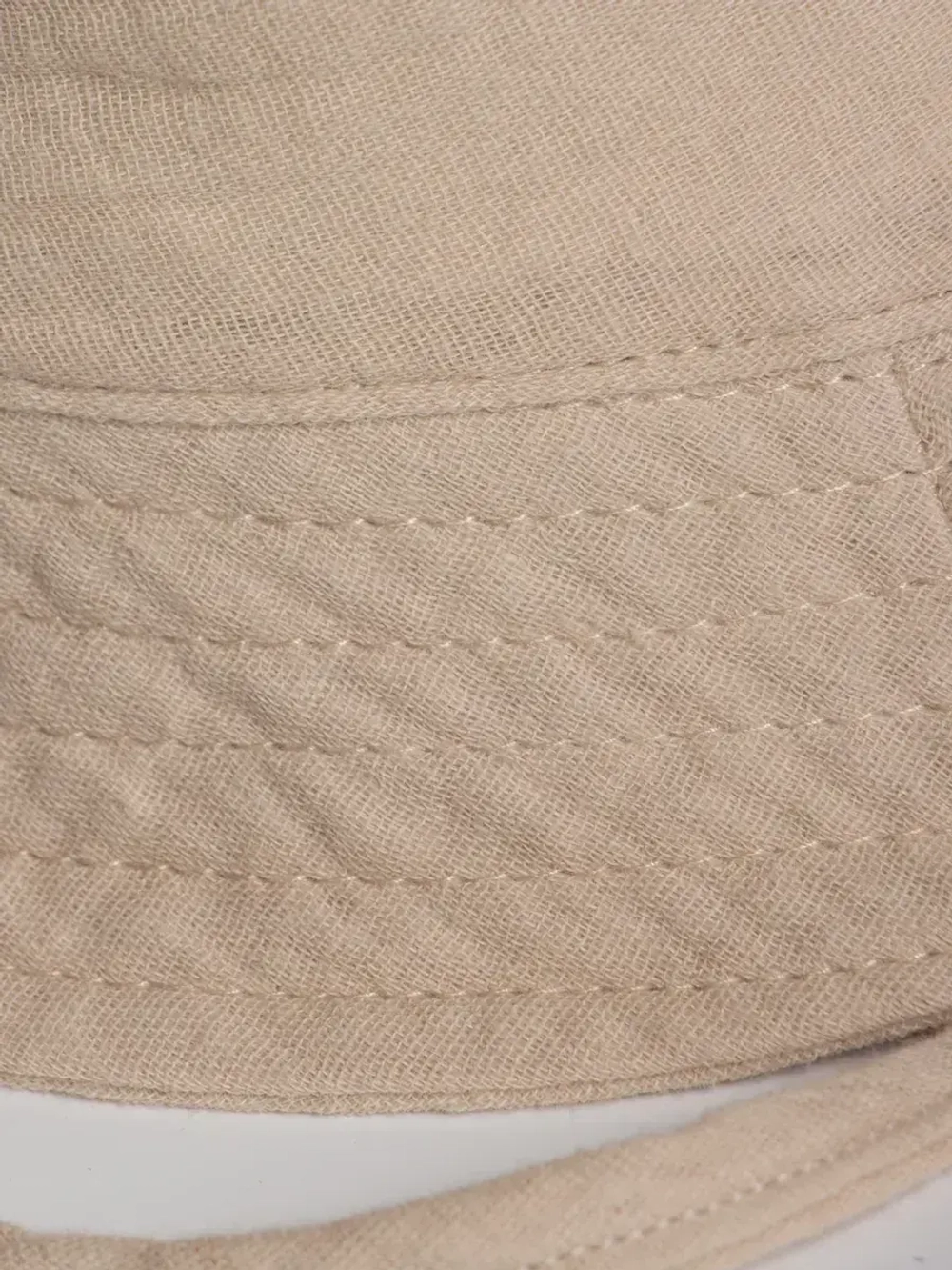 Бежевая детская панама на лето с завязками