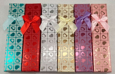 Футляр картонный прямоугольный, ассорти (6х2шт), серия "Подарочная" (№35)