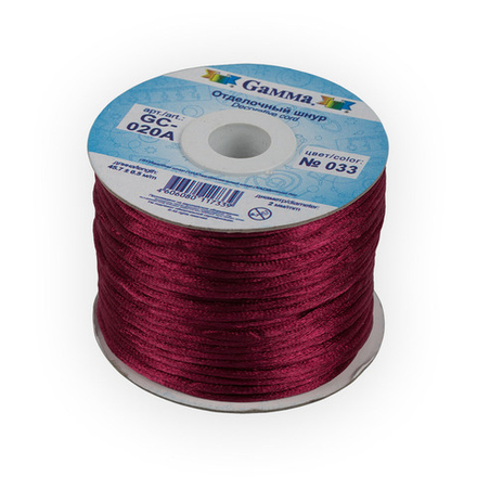 Шнур "Gamma", 2 мм, отделочный , № 033 т.вишневый