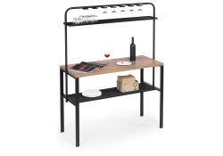 Барный стол Нари 120х50х171 галифакс олово / черный матовый