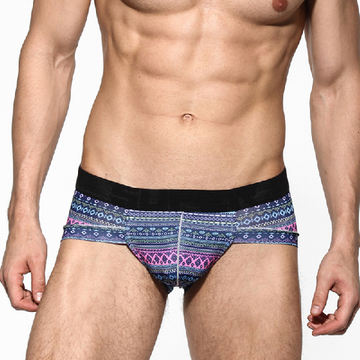 Мужские трусы брифы с темно-синим принтом Superbody Silky Ice