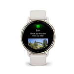 Смарт часы Garmin Vivoactive 5 цвета слоновой кости с золотистым безелем и силиконовым ремешком