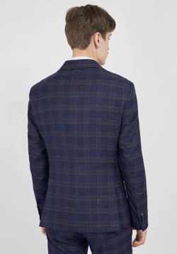 Мужской костюм тройка в клетку (синий) А49
