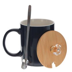 GAEM Кружка с крышкой и ложкой, 300 мл, L12 W8 H12 см, 4в.