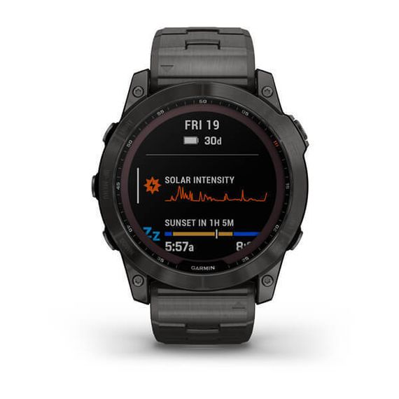 Умные часы Garmin Fenix 7X Sapphire Solar титановый угольно-серый DLC с угольно-серым титановым DLC браслетом