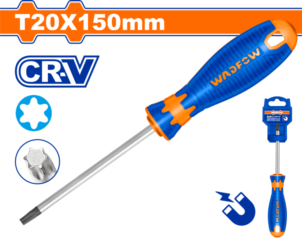 Oтвертка Torx T20х150мм (12/144) WADFOW WSDT226