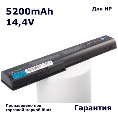 Аккумулятор iBatt 5200mAh для ноутбука HP HSTNN-iB75, 480385-001, HSTNN-C50C (14.4V)