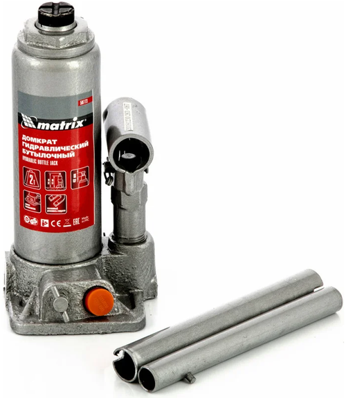 Домкрат бутылочный 2т, 181-345мм Матрикс