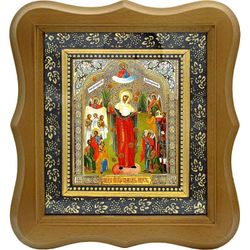 Икона Божьей Матери Всех скорбящих радость на холсте.