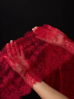 01-53 Кружево шантильи 23 см, красный 100