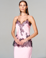 Топ с отделкой французским кружевом