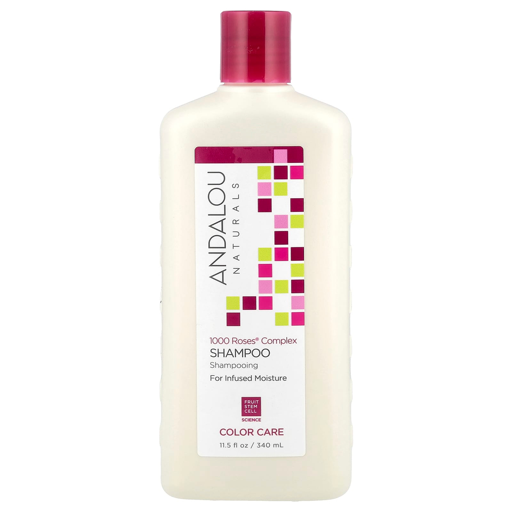 Andalou Naturals, шампунь, для ухода за окрашенными волосами, комплекс 1000 Roses®, 340 мл (11,5 жидк. унции)