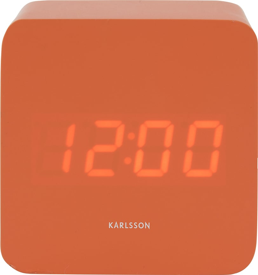 Настольные часы Karlsson Spry LED, пластик, высота 6,6 см, оранжевые