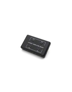 KVM переключатель ORIENT HS41, HDMI KVM переключатель на 4 устройства, порты HDM + 2xUSB (клавиатура+мышь), поддержка 4K@30Hz, кнопка переключения на проводе 1.2 м, не требуется внешнее питание (31067)