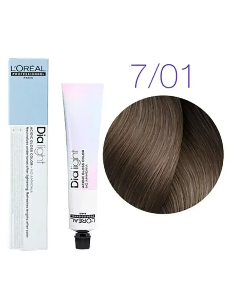 L&#39;Oreal Professionnel Dia Light 7.01 блондин натурально пепельный 50мл