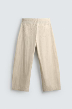 ZARA БРЮКИ CURVED FIT, ЭКРЮ