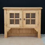 Шкаф витрина, 127х36х100, Прованс, стеклянная для посуды, (верхняя часть буфета), белый, массив сосны, Dipriz