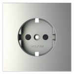 Накладка для розетки с заземлением и защитными шторками, (сталь) Voltum S70 VLS000705