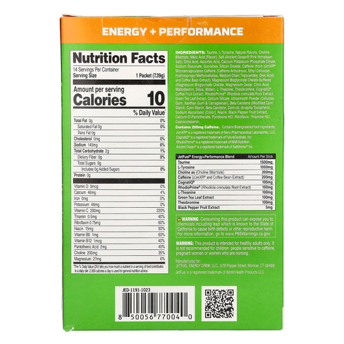 GAT, JetFuel®, Energy + Performance, Energy Sticks, Tropic Thunderburst, 14 пакетиков по 7,39 г (0,26 унции)
