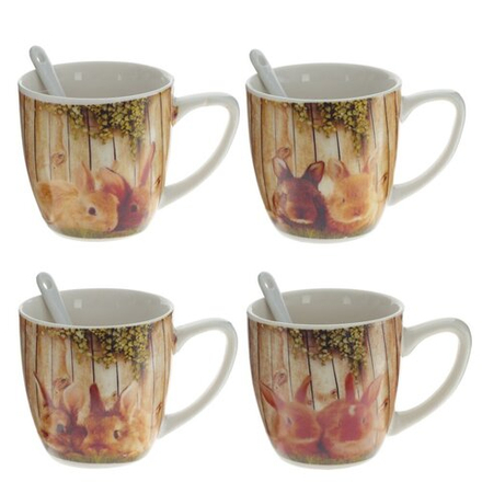 GAEM Кружка с ложкой, 150 мл, L10 W7 H7,5 см, 4в