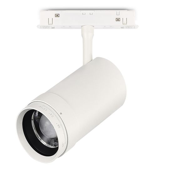 ST357.536.20 Магнитный трековый светильник ZOOM Белый LED 1*20W 3000K Lm Ra90 10-55° IP20 D60xH170 4 SKYLINE 48